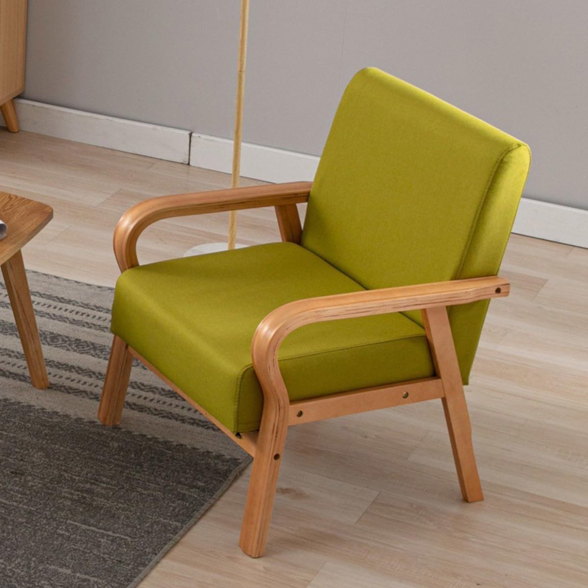 Amazon.co.jp: リネンファブリックアームチェア 布張りのモダンな