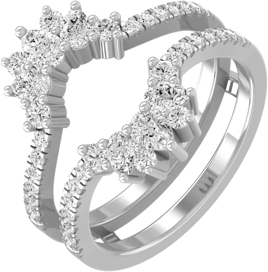 3/4 Carat Lab Grown Diamond Enhancer Wedding Band Ring | 10K, 14K in White, Yellow Gold or Sterling Silver Anniversary Wedding Band Ring | D-F Color and VS1 clarity