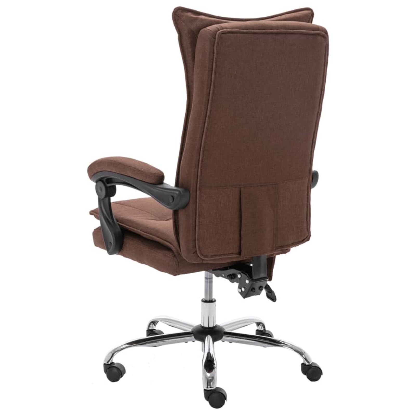 Sedia da ufficio massaggiante ergonomica con massaggio per schiena e seduta e funzione riscaldante, tessuto, marrone, 64 x 68 x (113-120) cm, 1 pezzo