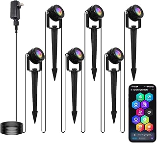 HISTAR Low Voltage Landscape Lighting with Bluetooth App Control & Remote, Outdoor Spot Lights for Yard Garden Pathway Lawn Halloween Christmas Decor (6pack-RGBW)