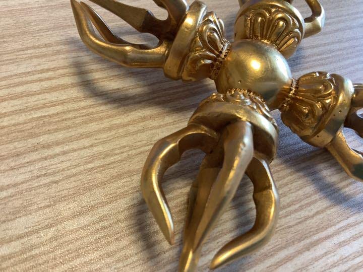 Amazon.co.jp: チベット密教 羯磨杵 ダブルドルジェ 金メッキ 約11