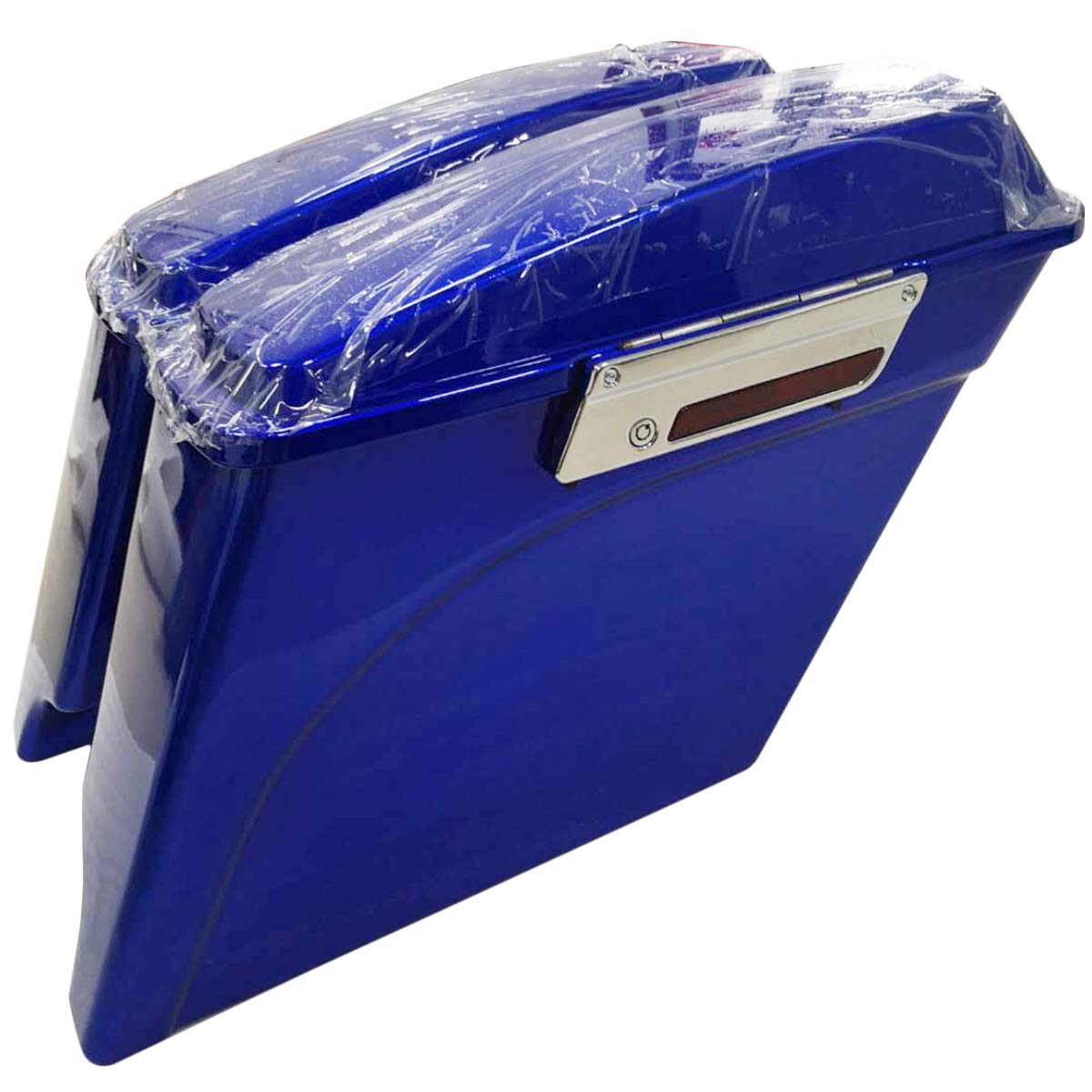 ZXMOTO 5" Stretched Extended Hard Saddlebags w/Lids Latch Keys Set Fit