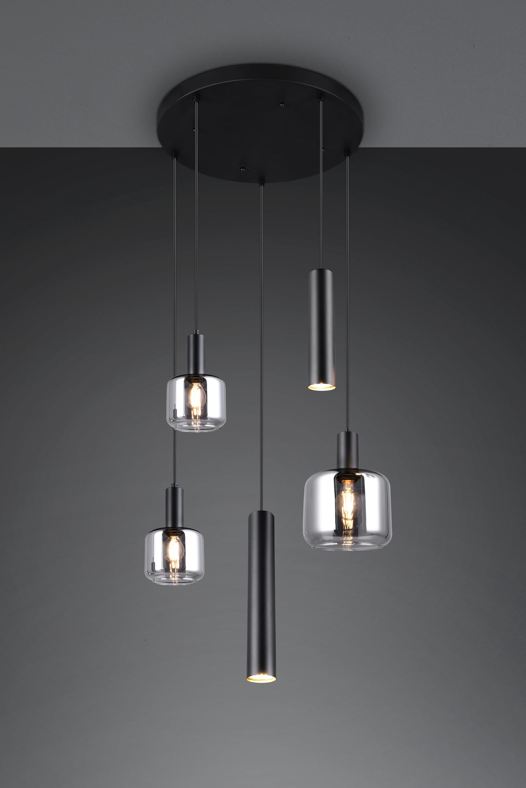 TRIO LIGHTING FOR YOU Sospensione Trio Lighting Mataro 1xe27 2xe14 2xgu10 Opaco - 364130532, Nero