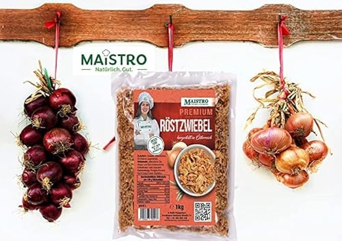 Fettarmer Premium Röstzwiebel - Zum Würzen/Kochen/Garnieren - sofort verwendbar. MAISTRO Premium Röstzwiebel 200g