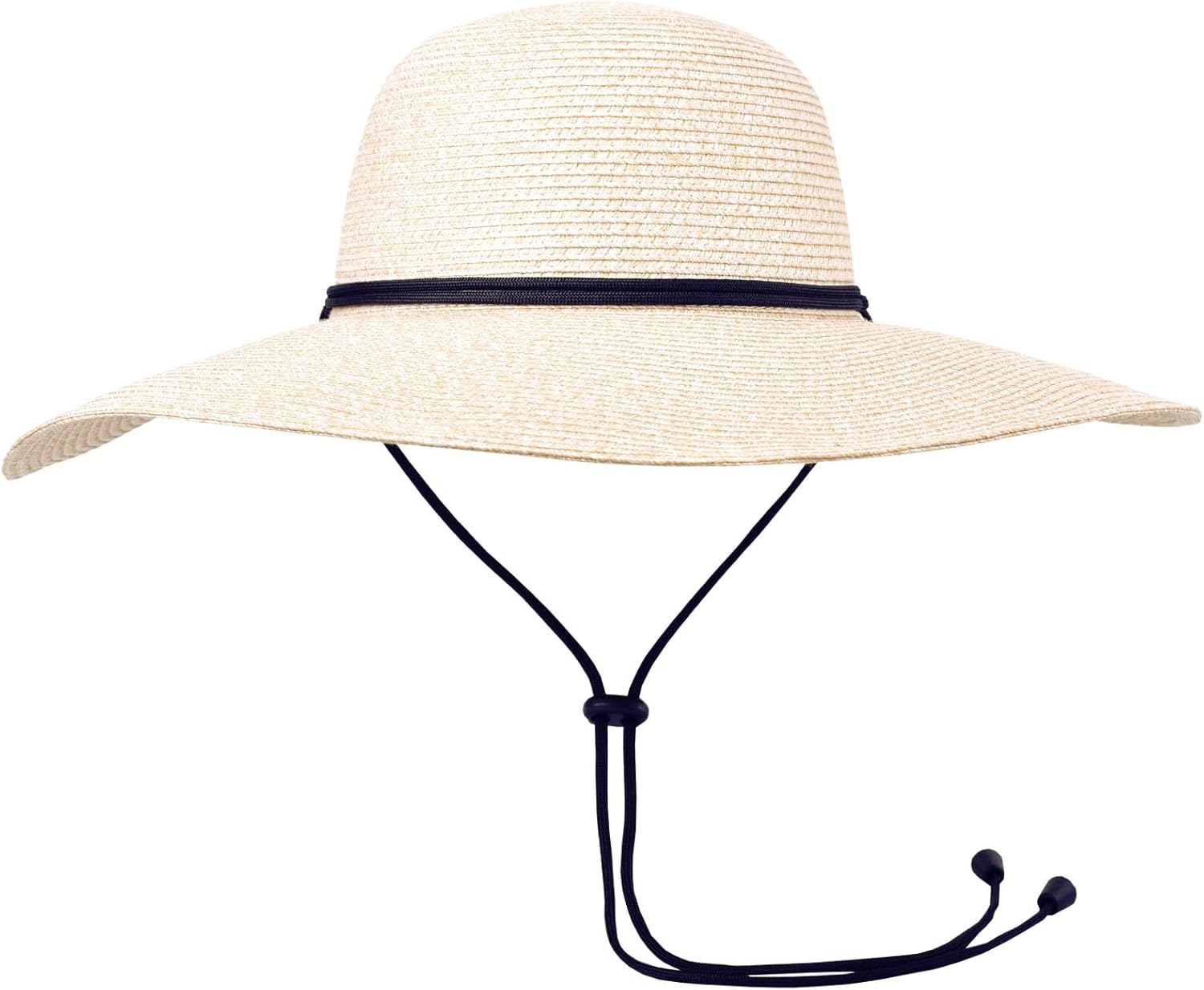 Marina Wide Brim Sun Hat for Women Straw-Style Lightweight Packable UV SPF 80 with Cord & Chin Strap
