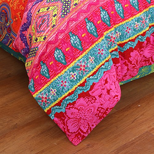 Qucover Luxus Feinbiber-Bettwäsche-Set 4 Teilig Modern Böhmen Boho Exotisch 100% Microfaser Baumwolle 220x240 cm – Bild 7