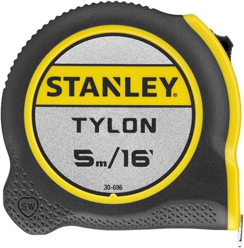 STANLEY Tape Measure 5M/16 Inches Compact Case with Cushioned Grip Metric and Imperial System 1-30-696, YELLOW - 1