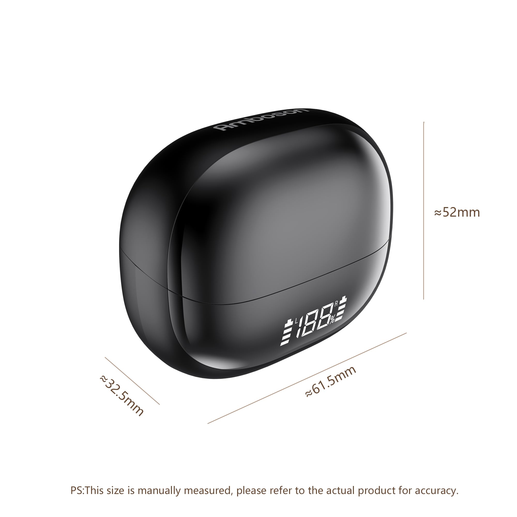 Auricolari wireless Bluetooth 6.0, con clip, con clip per orecchio aperto, 50 ore di autonomia, per allenamento sportivo, impermeabili, compatibili con iPhone e Android