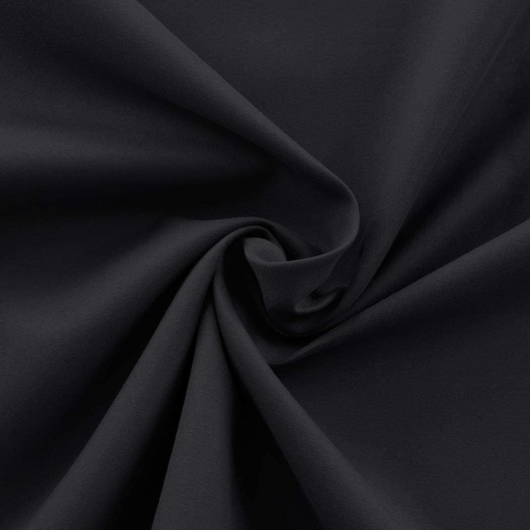 Home Queen Blackout Rod Pocket Tier Curtains for Small Window, Short Room Darkening Basement Curtains, Cafe Drapes, 2 Panels, 30 W x 24 L Inch Each, Black