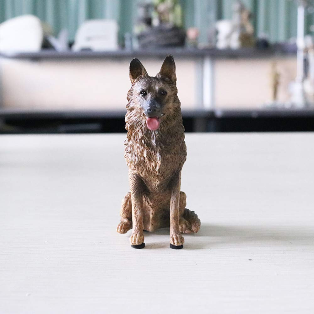 YNIYUJKL For Desk Table Desktop Home Office Bookshelf Adornment Statue Ornaments Sculptures Simulation German Shepherd Model Demu Wolf Dog Black Back Car Decoration Resin Crafts Sittin