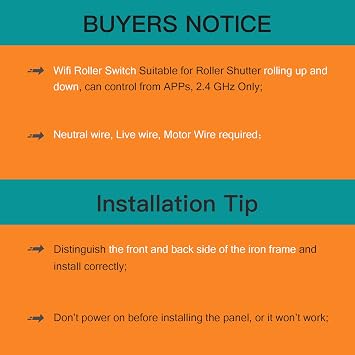 BSEED Alexa WiFi Touch Sensor Touch Switch Single 1-Way Remote Control with Smart Life/Tuya App with Smart Roller Shutter Switch Blind Switch Alexa and Google Home Compatible Black