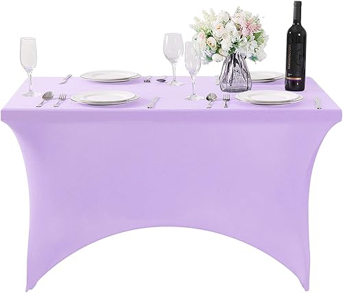 Miniatura 3 de SuperO - Funda de mesa de elastano impermeable para mesas de 4 pies, mantel elástico universal ajustable para fiestas, banquetes, bodas y eventos -