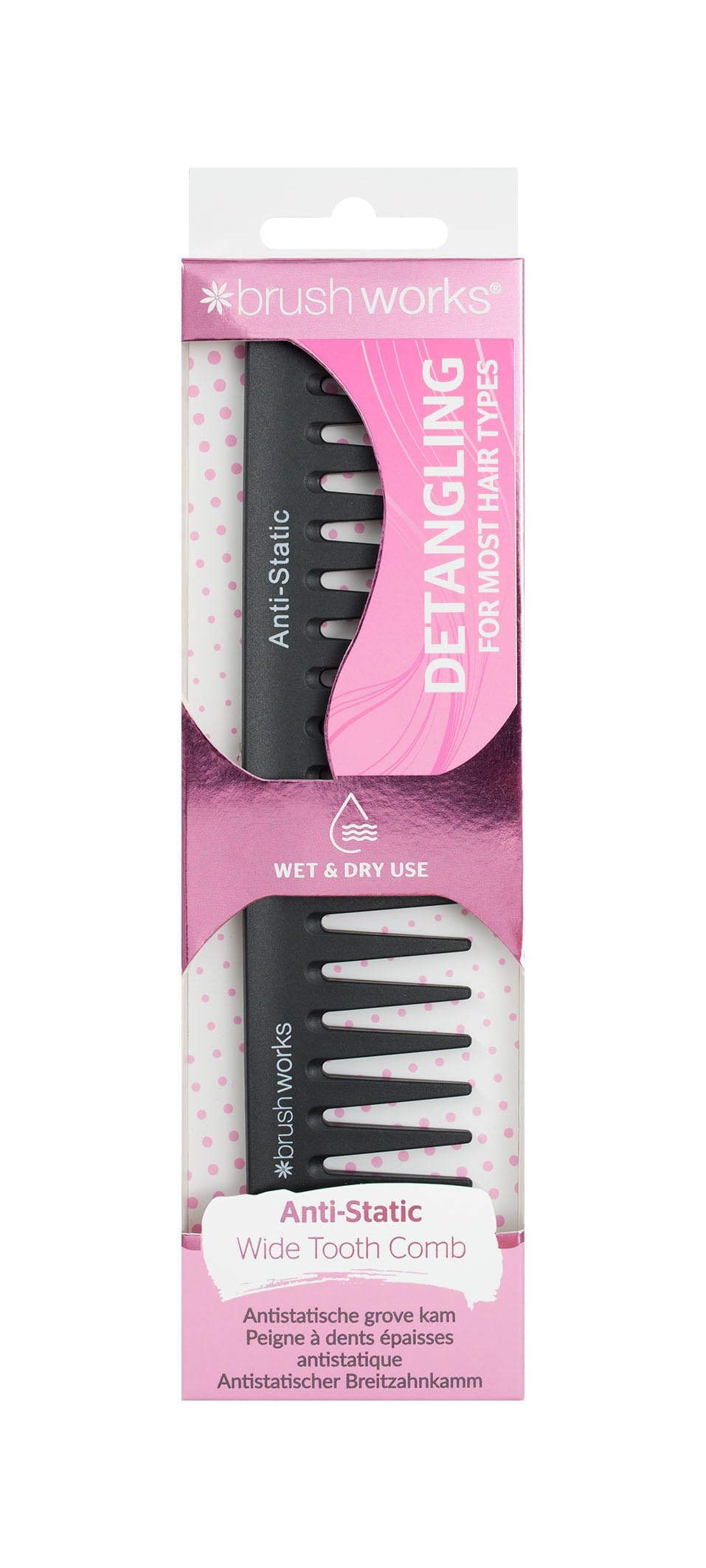 Brushworks Antistatico Ampia Dente Pettine - 70 g