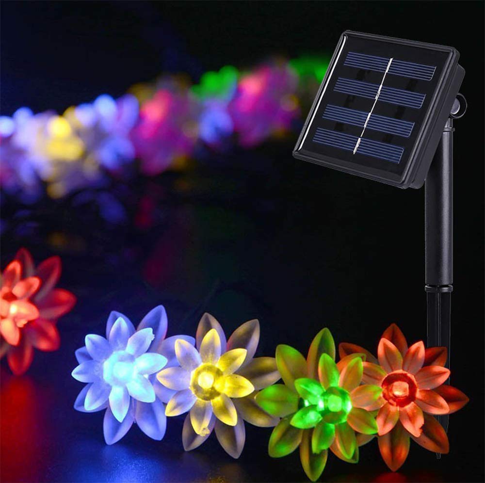 DHRH christmas lights,Solar String Light, 23ft 50 Pcs LED Lights, 2 Modes Solar Powered Outdoor Lighting, Indoor/Outdoor Waterproof Solar Decoration Lights