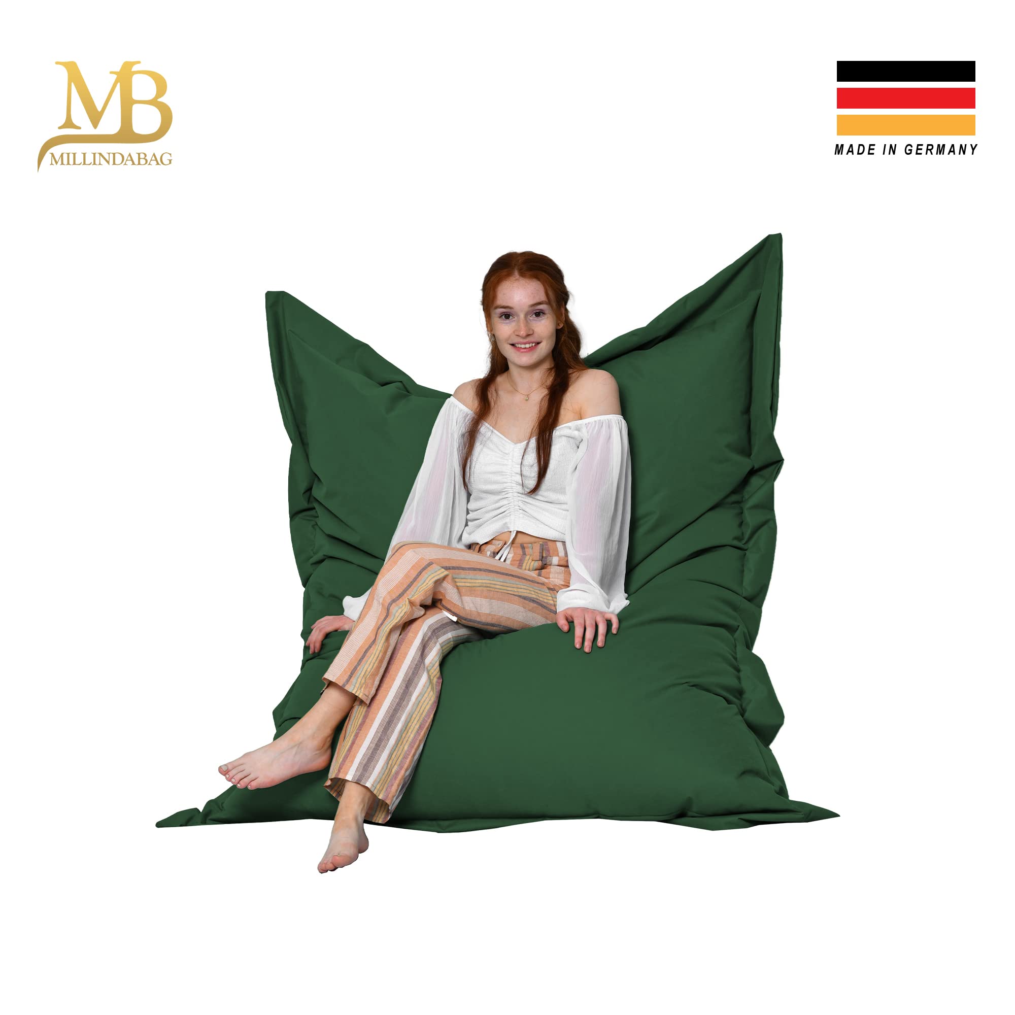 Rechteckig Sitzsack für Kinder Jugendliche Erwachsene Beanbag Sitzen Liegen Indoor Outdoor Gaming gefüllt Anthrazit L 120x160 cm