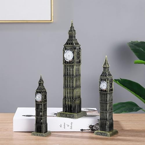 Vista 8 de Estatua retro del Big Ben modelo de construcción, regalo creativo, escultura de recuerdo de Londres, del Big Ben para la decoración del hogar