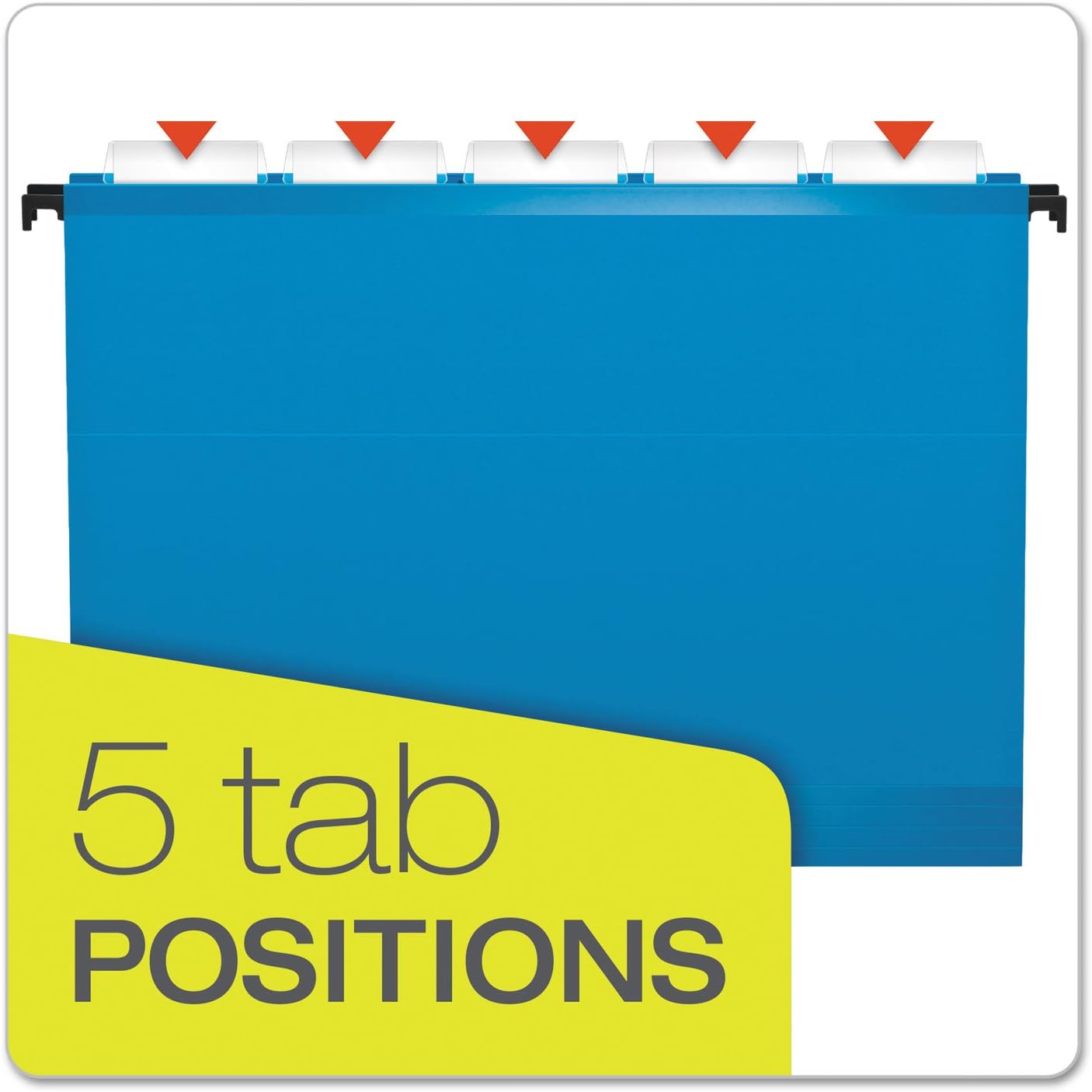 Pendaflex SureHook Hanging Folders, Letter Size, 1/5-Cut Tabs, Blue, 20/Box