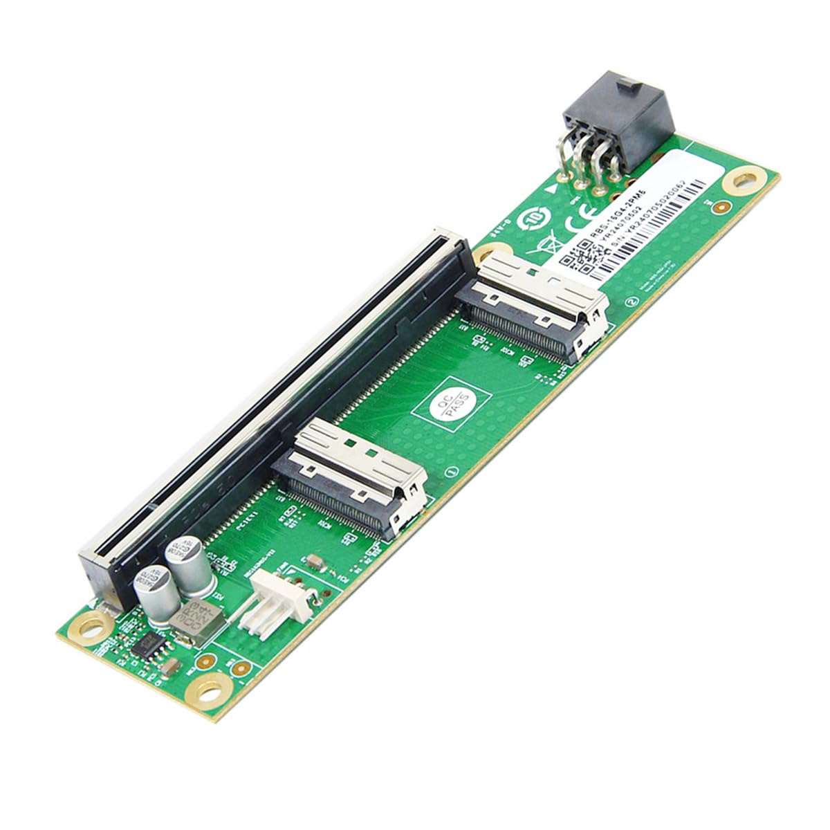 Cablecc 2-Port 74Pin PCI-E 16X auf PCI-E 5.0 MCIO 8i SFF-TA-1016 Adapter Mini Cool Edge IO Buchse PCI-Erweiterungskartenadapter mit 6Pin GPU-Stromanschluss für Erweiterungsgrafiken