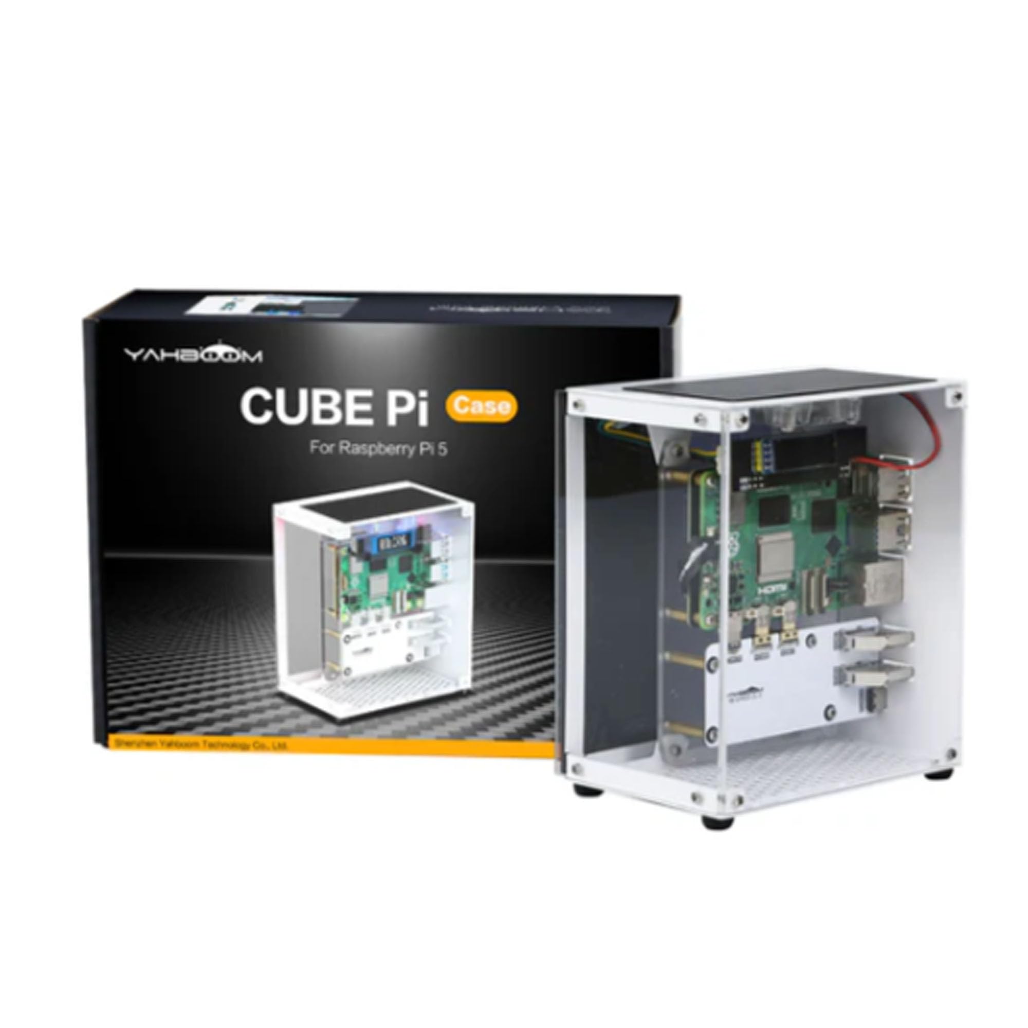 Cube Pi etui ochronne do Raspberry Pi 5, przezroczysta obudowa (wersja Cooling)