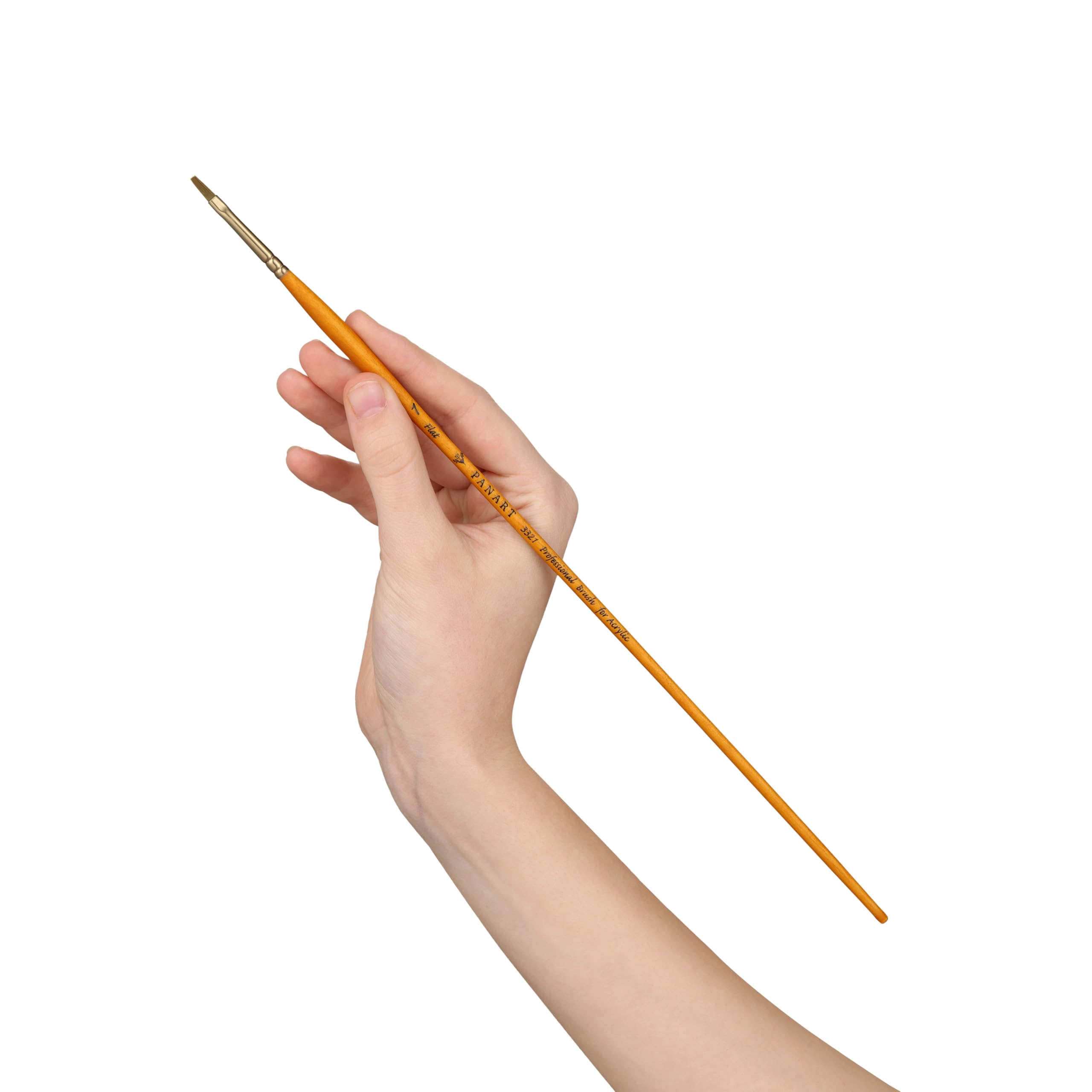 Pan Art Synthetic Fibre Flat No. 01, Detail & Wash Brush for Acrylics - Image 3