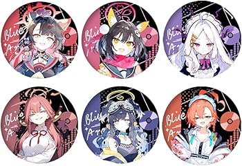 Amazon.co.jp: ブルーアーカイブ 缶バッジ ブローチ バッジ 6個セット