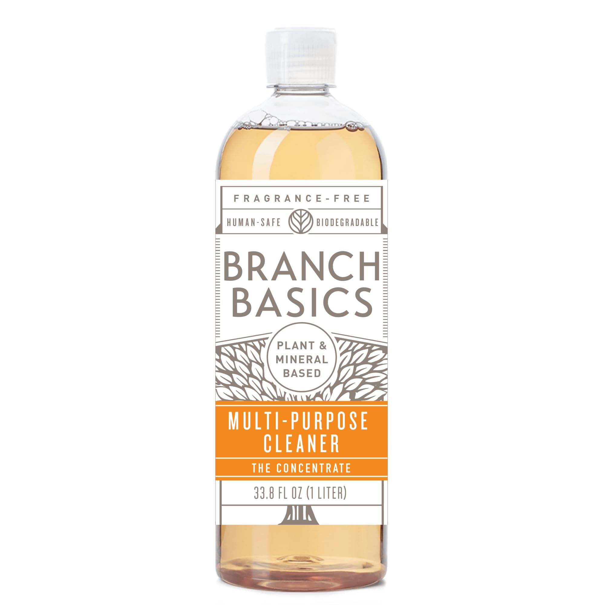 Branch Basics Concentrate REFILL- Multi-surface All Purpose Cleaner Concentrate - Laundry, Kitchen, and Bathroom Cleaner (33.8 Oz) Fragrance-FreeMADE SAFE