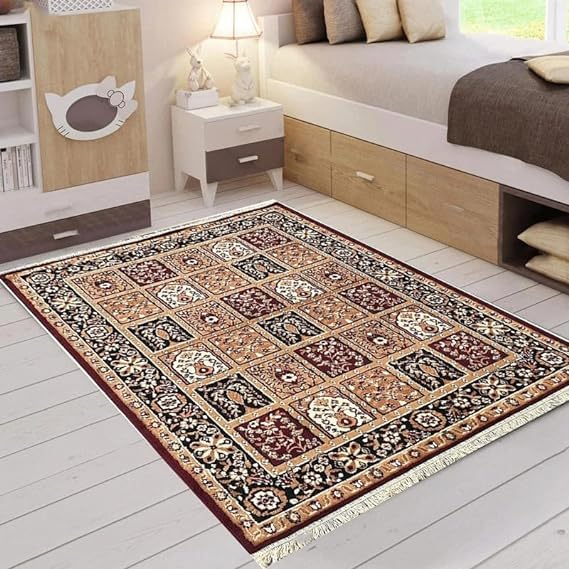 Image of Soft Washable Beautiful Acrylic Rugs for Home Decor Living Room 5x7 feet (150 x 200 CM) Brown