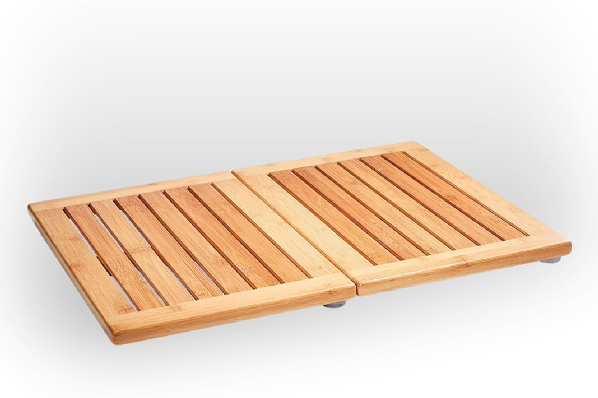 SaunaBox® Estera de madera para sauna, ducha, baño | Alfombra de baño antideslizante