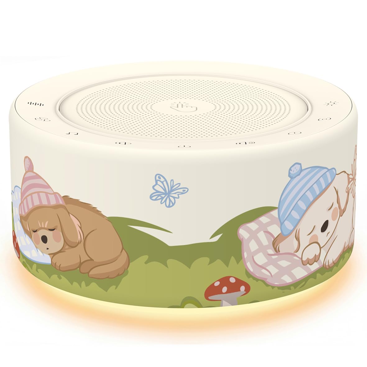 Kipcush White Noise Machine for Baby & Adults, Sleep Sound Machine with 30 Soothing Sounds, 8-Color Night Light, Memory Function, White Noise for Sleeping, Nursery, Office, Travel, Relaxation New Puppy Dreams Standard