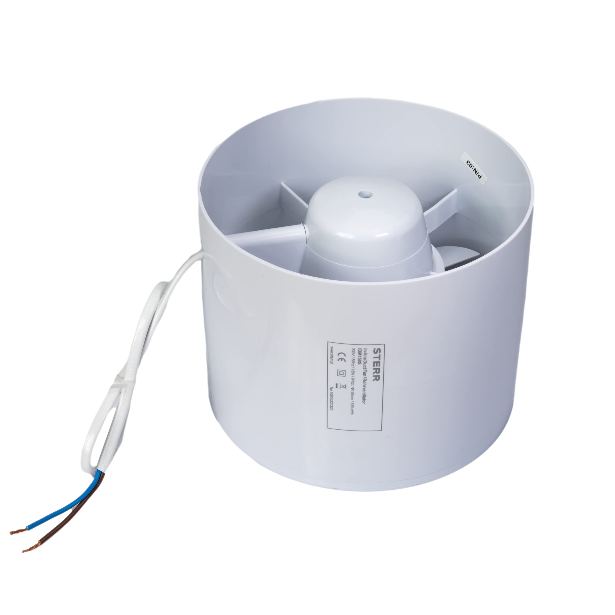 STERR IDM150S - Ventilatore in linea Slim 150 mm - Piccolo ventilatore estrattore - Ventilatore estrattore in linea - Cucina - Serra - Tenda - Garage
