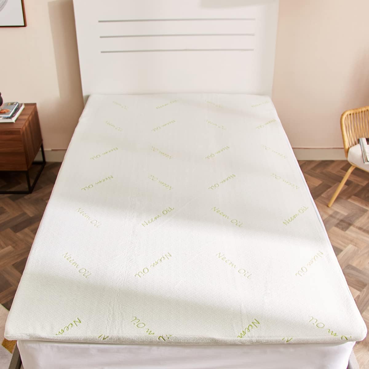 Neem Oil Infused Queen Memory Foam Mattress Topper 150x200x4 cm Buy
