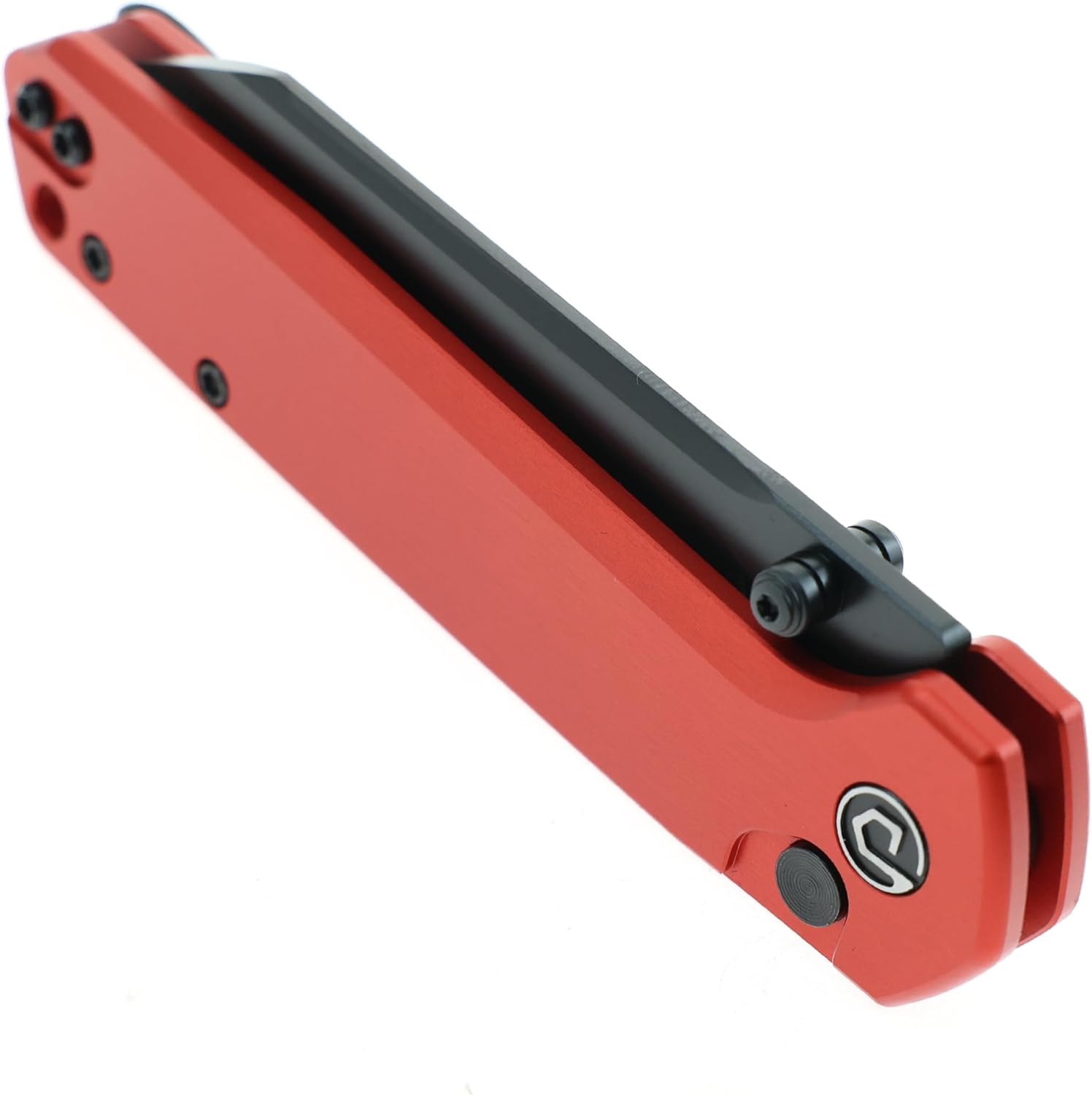 DEFCON Pocket Folding Knife- Button Lock with Thumb Stud Opener for EDC, 3.3" 14C28N Blade, Aluminum Handle, Utility Knife for Men Women Gift -TD015 Tier2- (Red)