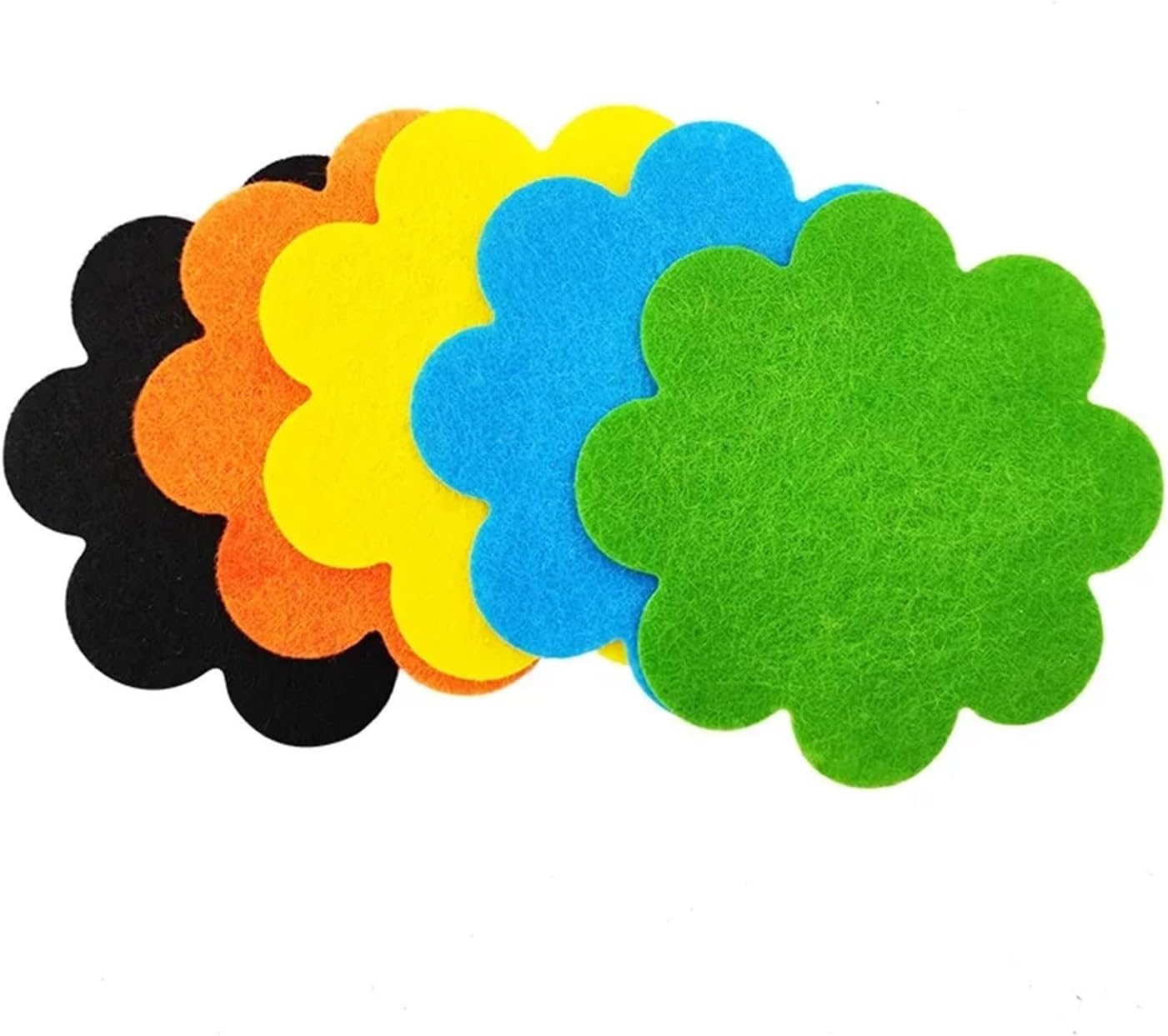 Colorful Flower-Shaped Plant Pot Liners – Reusable Non-Woven Flower Pot Pads for Drainage & Aeration, Decorative Soil Mats for Indoor & Outdoor Potted Plants(Yellow-20PCS,7.5cm)