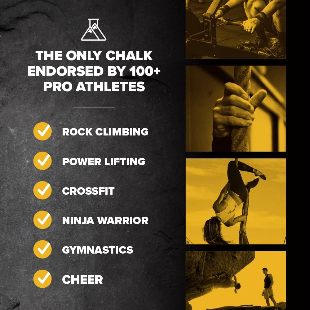Friction Labs Premium Sports Chalk for Rock Climbing, Weight Lifting, Gymnastics, Tennis & More - Long Lasting Grip, Healthier Skin, Better Overall Performance - Endorsed by 100+ Pro Athletes : Sports & Outdoors