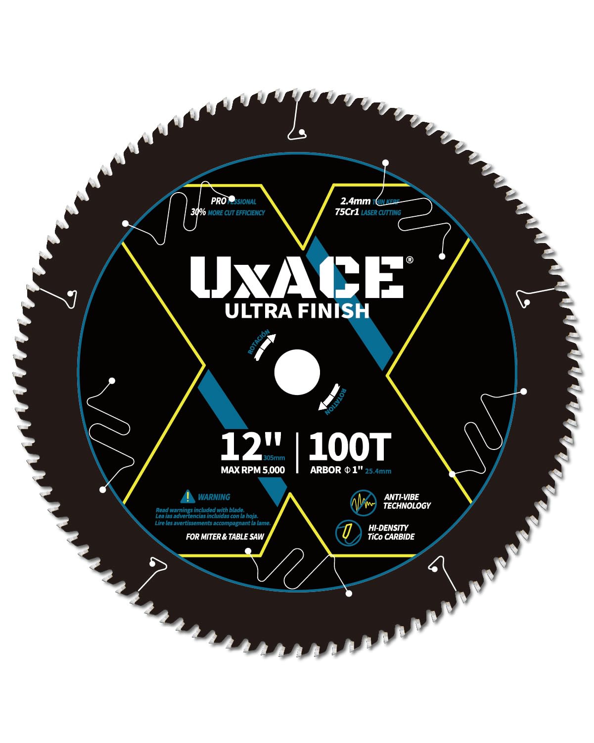 UXACE 60 Tooth Circular Saw Blade - Premium Wood Cutting -14 UXACE 60 Tooth Circular Saw Blade - Premium Wood Cutting -14