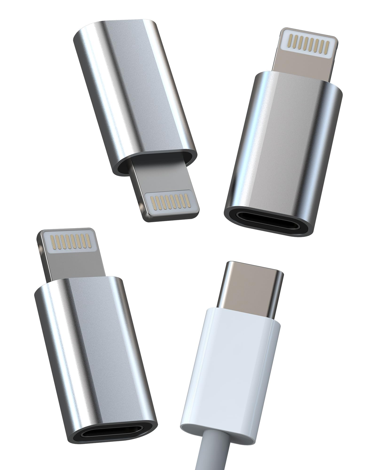 Adattatore da USB C Femmina a Lightning Maschio (3 Pack)per Apple iPad iPhone 14 Connettore Type-C Jack Cavo Adapter Ricarica Adattatori Spina Caricatore Tipo Presa Caricabatterie Convertitore YCJ-it