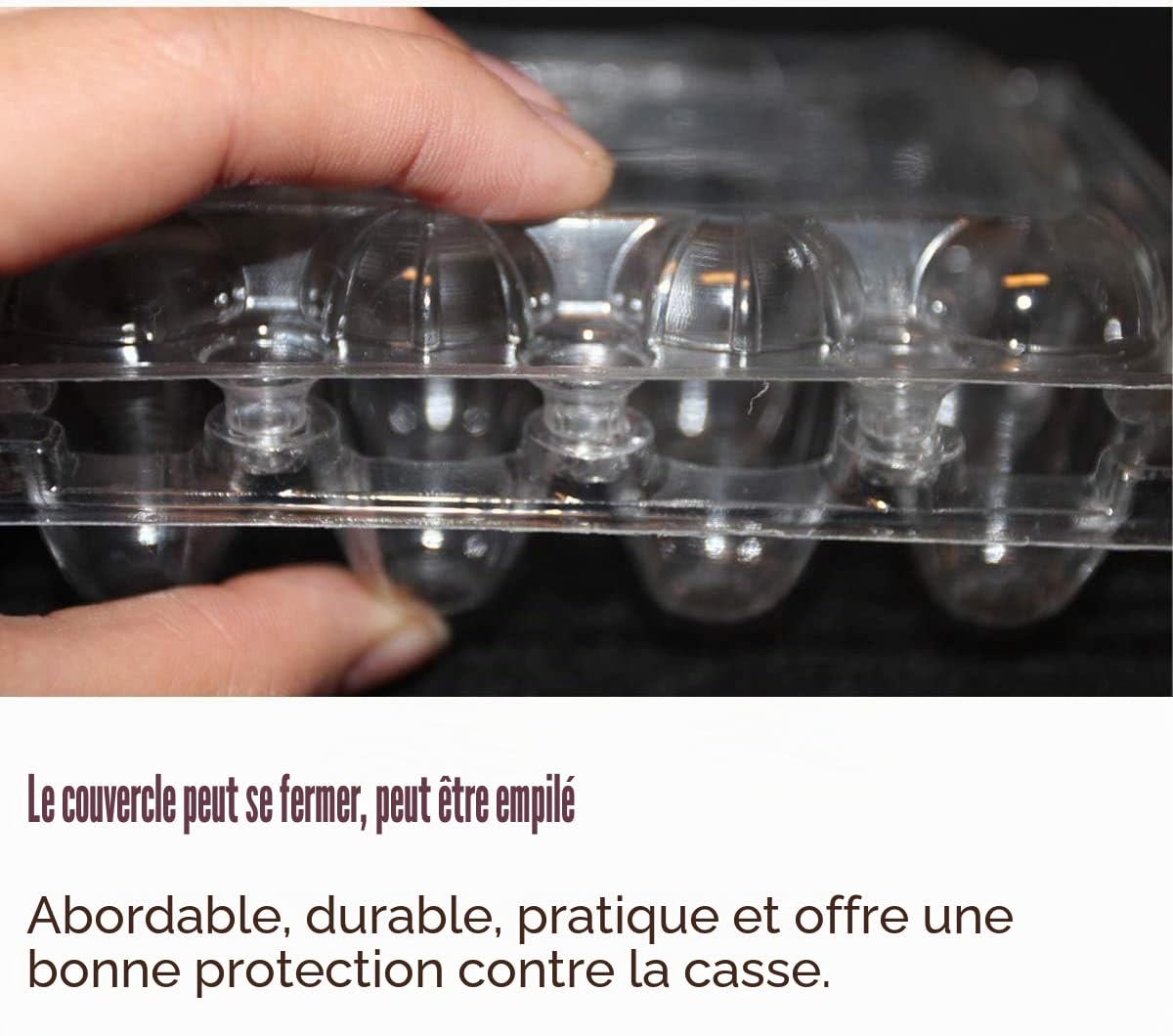 Lot de 50 plateaux en plastique pour œufs de caille, petits œufs de caille, pour des dizaines de boîtes de rangement pour réfrigérateur 12/18/20 grilles