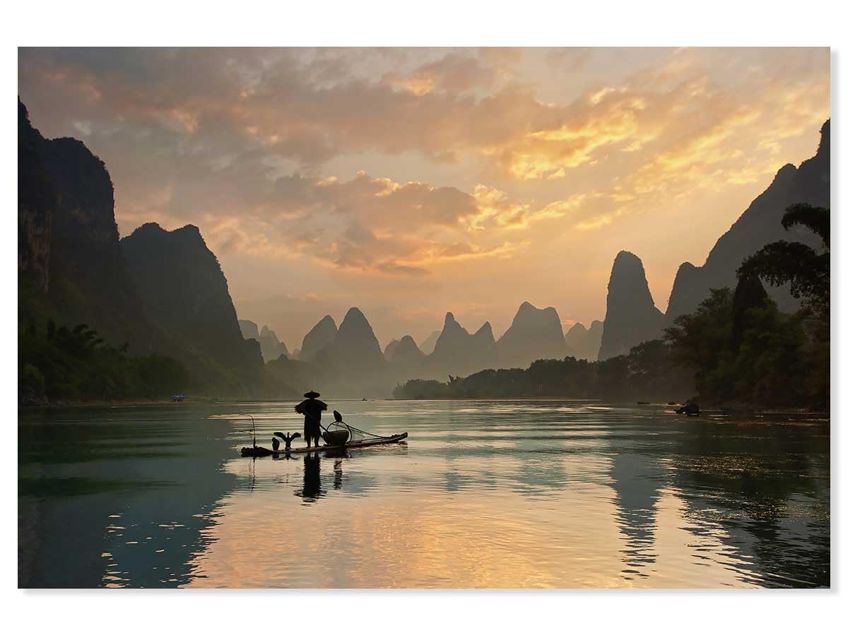 Tableau Baie d'Halong grand format 90x60 cm : déco murale moderne en toile imprimée