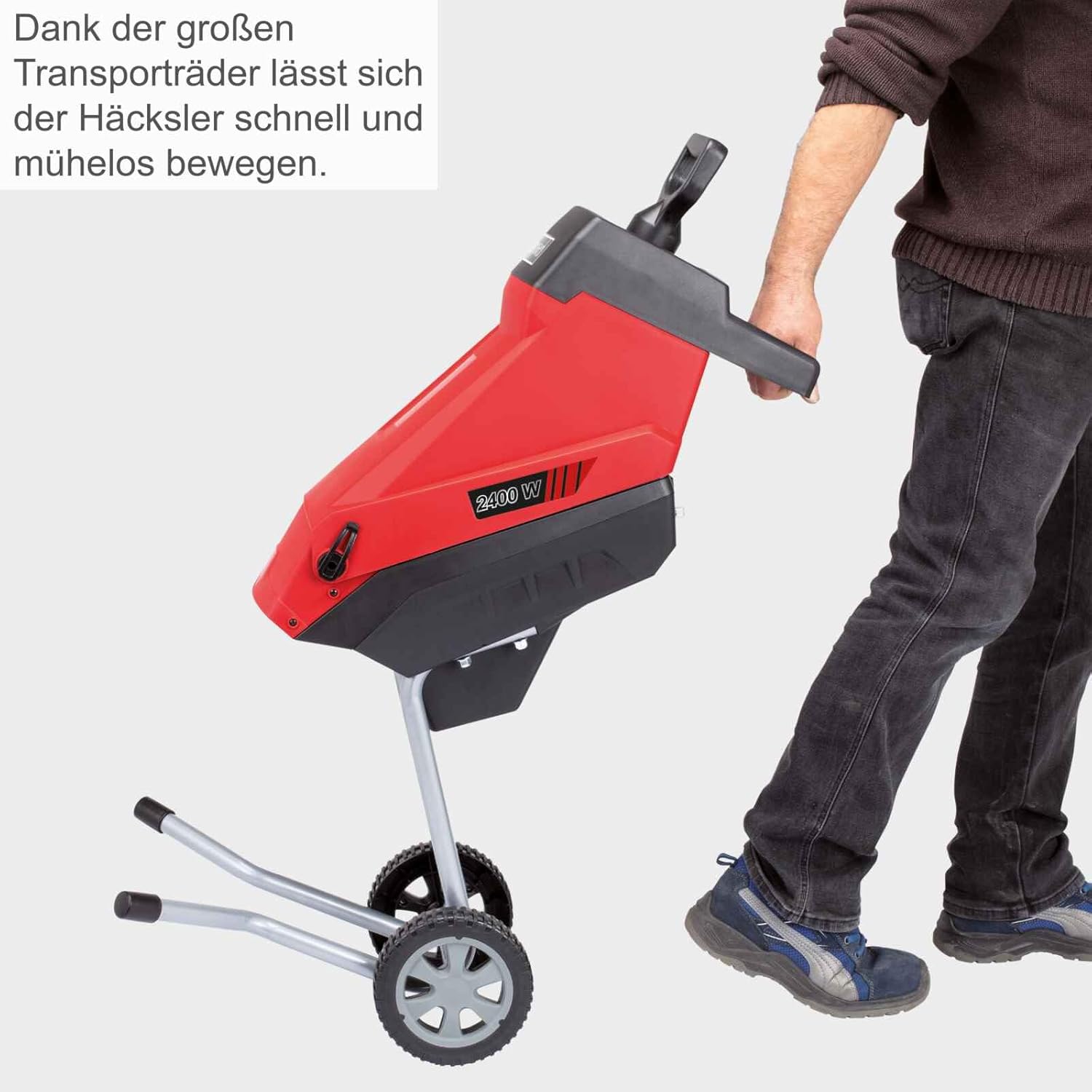 Scheppach GS55 2 in 1 Electric Chipper Shredder - Garden Grinder & Collector - 2400W - Up to 45mm Thick - 45L Capacity - 2 Mounted Reversible Knives - 2 Pickup Bags Included