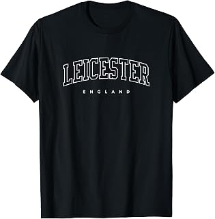 Leicester England UK Trendy Varsity Athletic Style T-Shirt