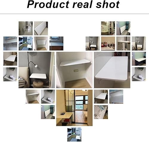 Miniatura 8 de Mesa plegable de hojas colgantes para montar en la pared, mesa plegable de lavandería resistente de 0.7 pulgadas de grosor, mesa de pared estable y