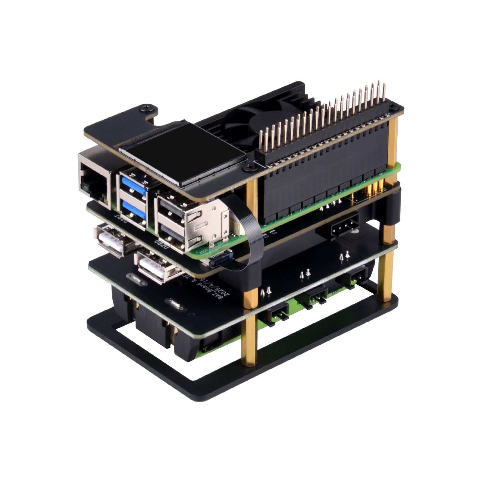 GeeekPi UPS Gen 6 Power Supply Uninterruptible UPS HAT with 1.3inch 240X240 LCD TFT Display Module for Raspberry Pi 5/4B
