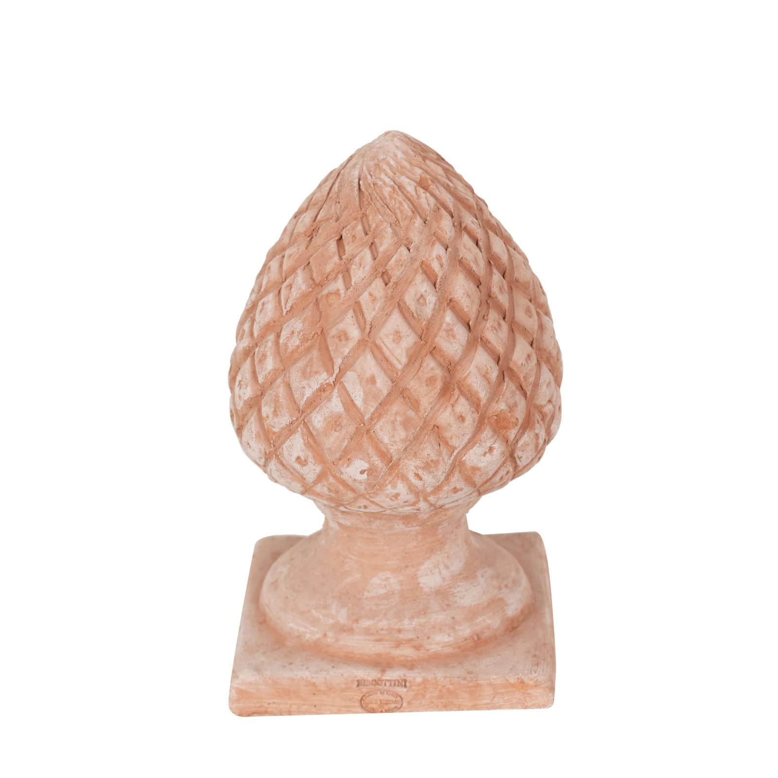 Biscottini Pigna decorativa in terracotta 27,5x15,5x15,5 cm - Pigne decorative grandi da esterno Made in Italy - Decorazioni casa e giardino