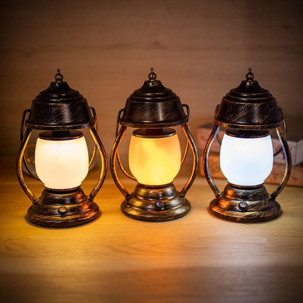 Decorative Lighting Oil Lamp Retro Wrought Iron Charging Horse Lamp Indoor and Outdoor Table Lamp Rechargeable Kerosene Lamp Emergency Lighting Camping Light