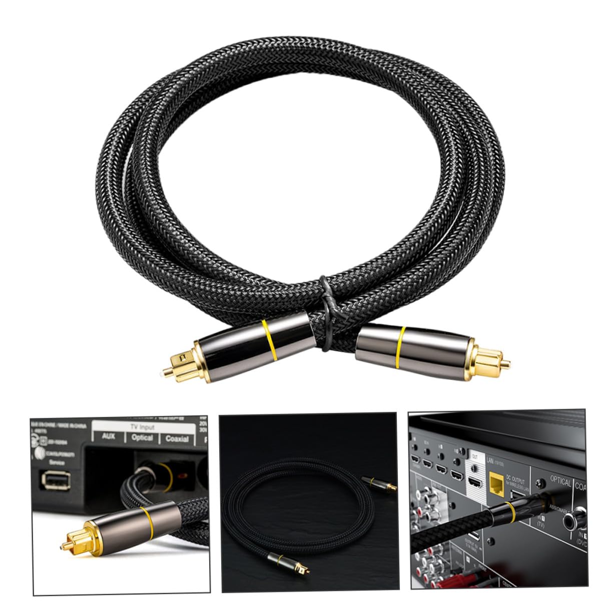 Cavo Audio Ottico Digitale Metri Maschio Maschio in Fibra con Connettori di Alta Qualità Sostituzione per Segnale Audio e Stabile con Protezione Contatti