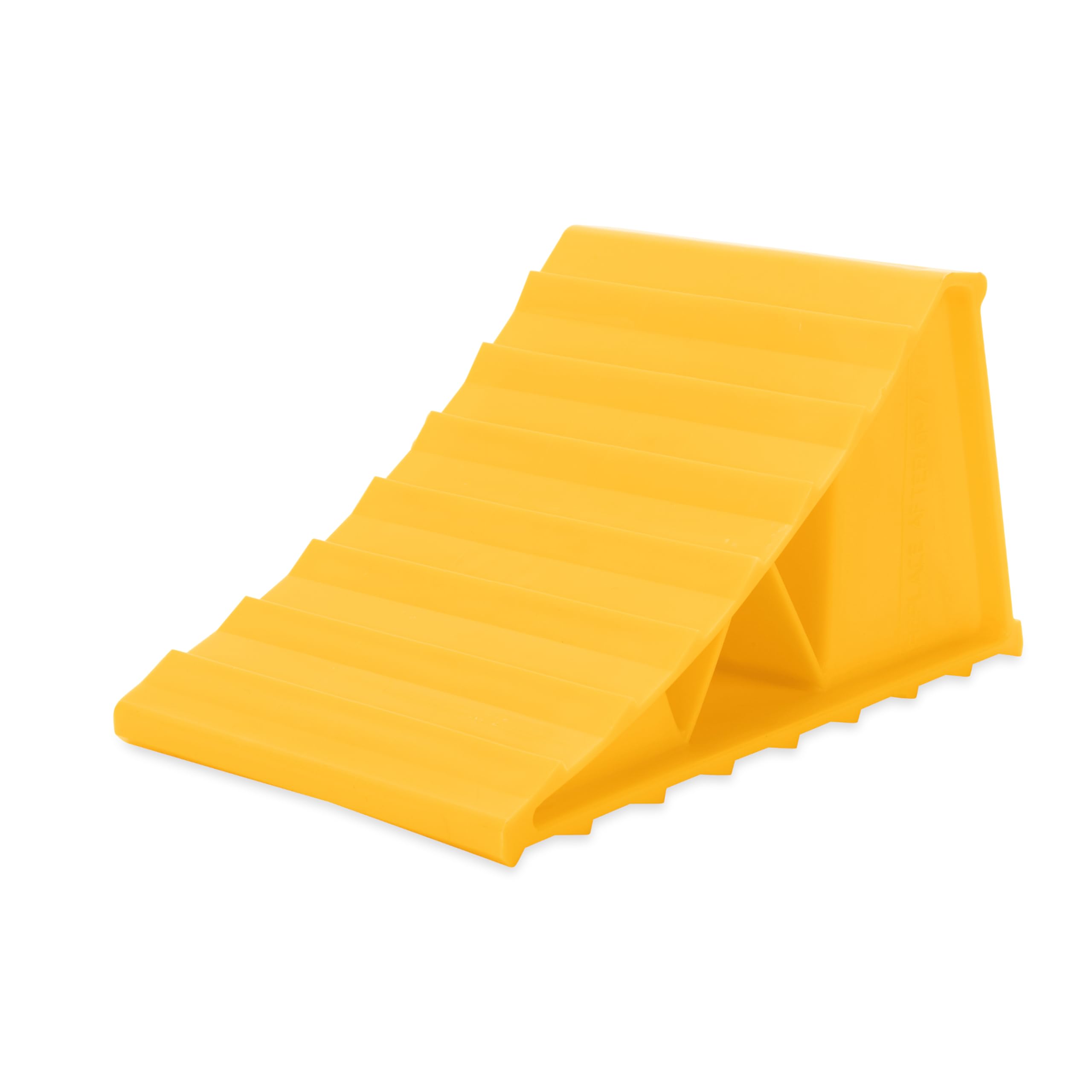 Camco Standard Wheel Chock for Trailers &amp; RVs - Heavy Duty Trailer Wheel Chock Constructed of Durable Plastic w/UV inhibitors - for Use w/Tires Up to 26-inches - Re-Hitch in Confidence - 44412