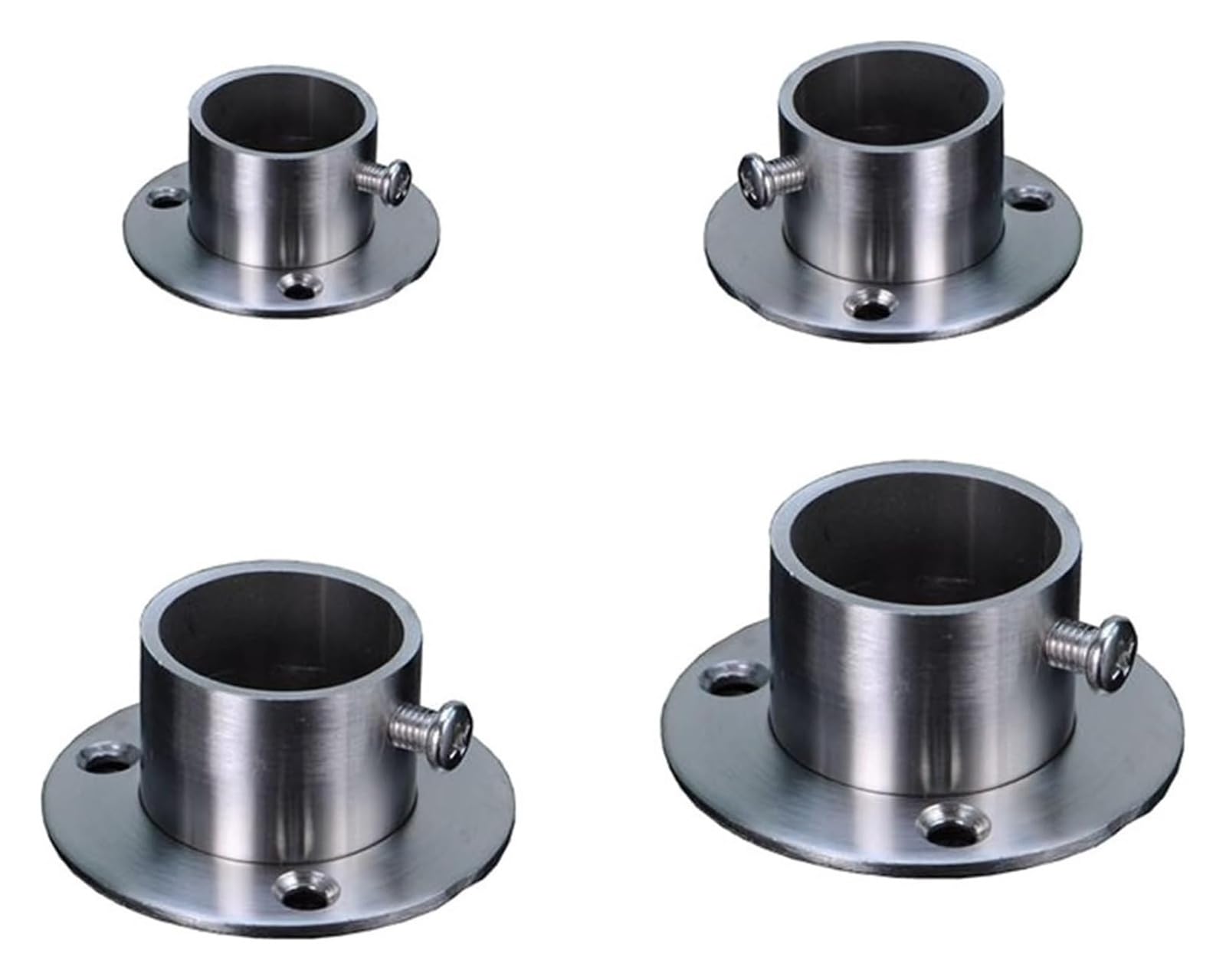 ALMLNLL Closet brackets Stainless Steel Pipe Flange Wardrobe Pole Sockets 19-51mm 2 pcs for Rail Drying Rack(19mm)