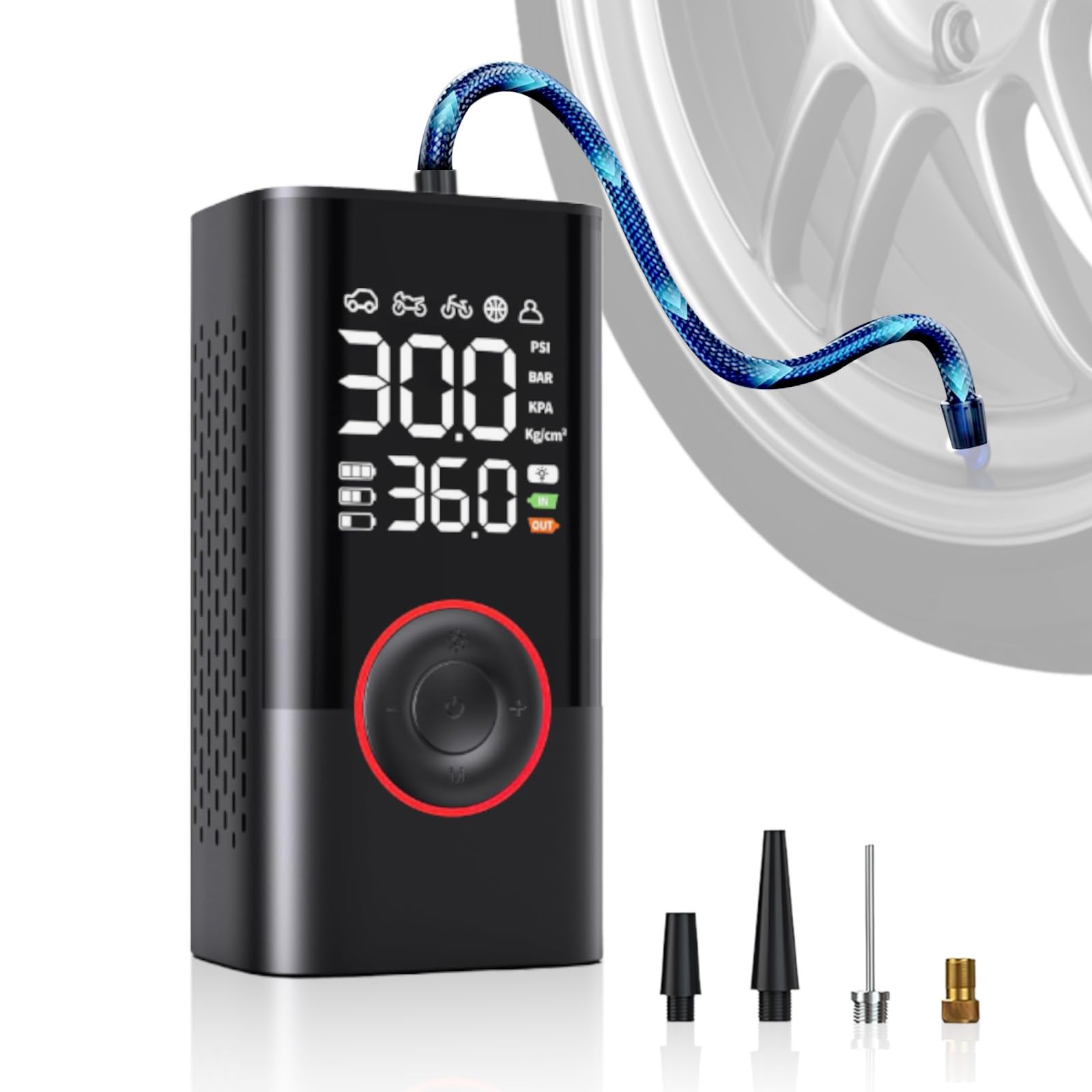 Professionelle Elektrische Fahrradpumpe mit Digitaldisplay,
