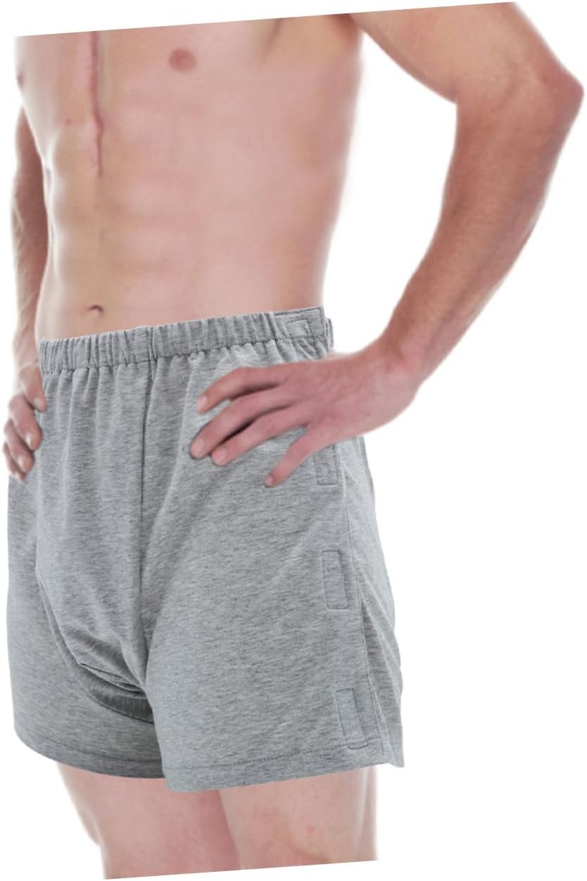 KOMBIUDA Washable Men Reusable Cotton Pants for Easy to Wear Comfortable Design for Fracture Rehabilitation Lightweight Breathable Adult Underwear
