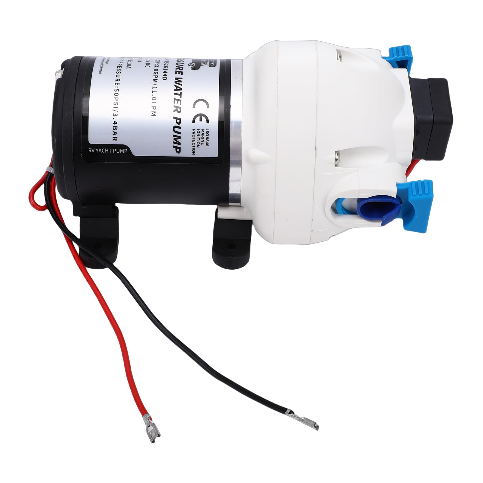 Alomejor Bomba de Agua RV Bomba de Agua Autocebante de Metal 12 V 3 GPM 50 PSI Apagado Automático de bajo Ruido para RV Barco Remolque de de Yate Marino